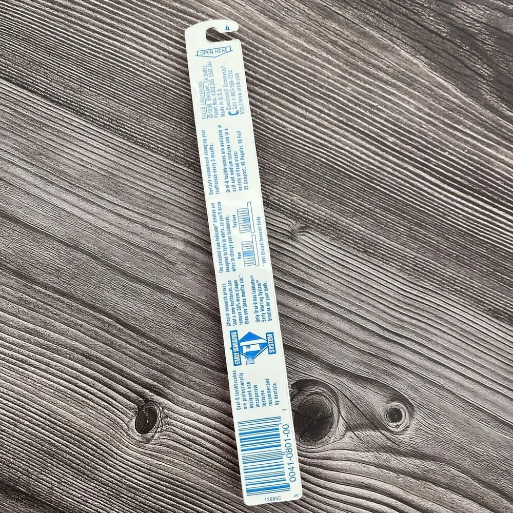 VTG Oral-B P-60 Toothbrush 1998 USA Soft End-Round Bristles 4-ROW 8in TALL RED